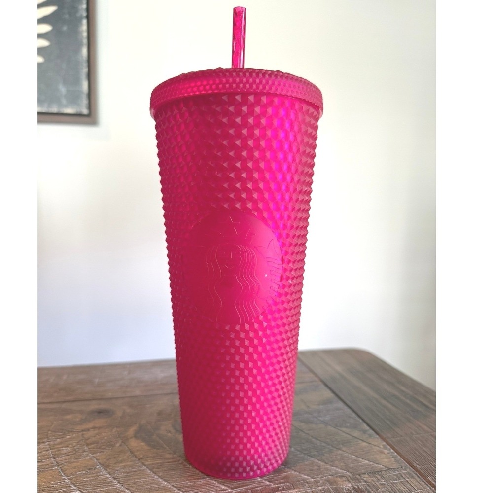 NEW Starbucks 2021 Barbie Pink Jewel Studded Tumbler Venti 24oz Cold Cup Coffee